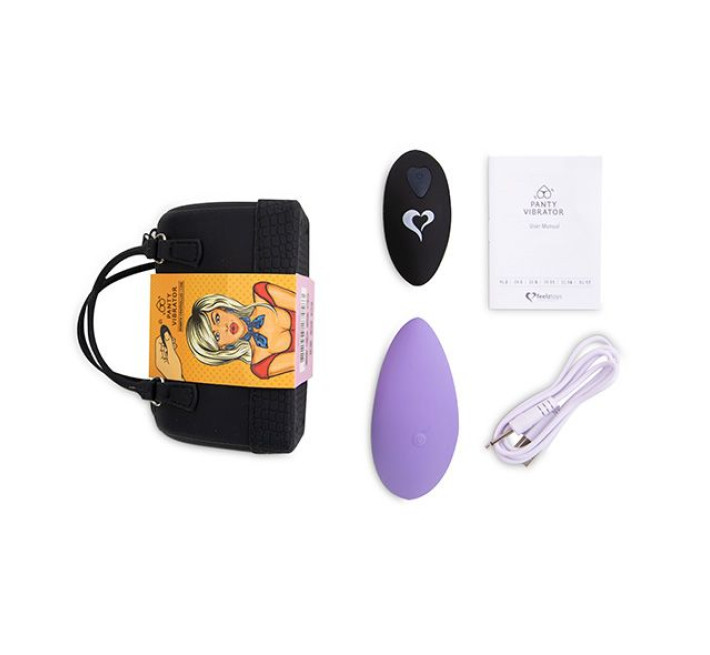 Вибратор в трусики FeelzToys Panty Vibrator Фиолетовый с пультом ДУ, 6 режимов работы, сумочка-чехол