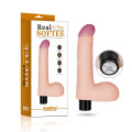 Реалістичний вібратор LoveToy Reel Softee Vibrator with balls Flesh 8,0