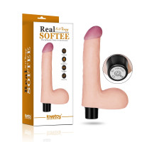 Реалістичний вібратор LoveToy Reel Softee Vibrator with balls Flesh 8,0 Реалістичний вібратор LoveToy Reel Softee Vibrator with balls Flesh 8,0