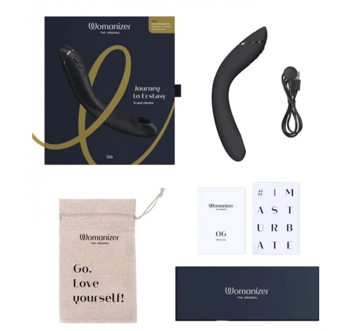 Вібратор для точки G c вакуумною стимуляцією Womanizer OG Slate