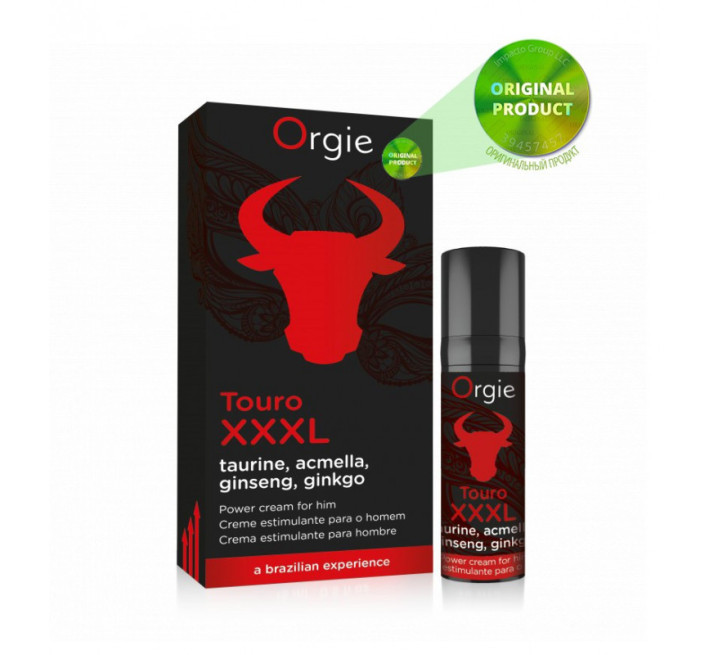 Крем для усиления эрекции и увеличения пениса Orgie TOURO XXXL 15 мл с таурином и гингко билоба