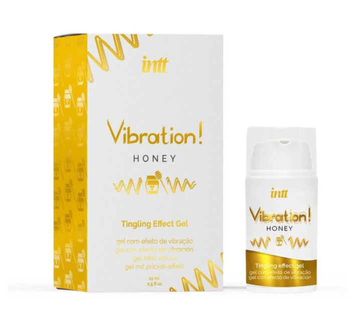 Жидкий вибратор Intt Vibration Honey (15 мл), густой гель, вкусный, действует до 30 минут
