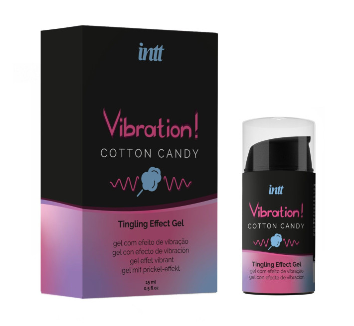 Жидкий вибратор Intt Vibration Cotton Candy (15 мл), густой гель, вкусный, действует до 30 минут