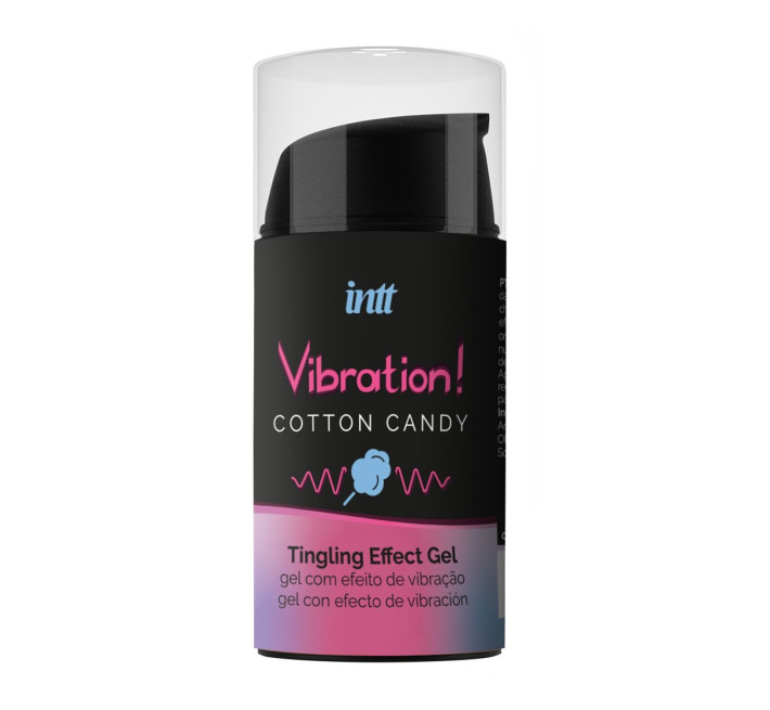 Жидкий вибратор Intt Vibration Cotton Candy (15 мл), густой гель, вкусный, действует до 30 минут