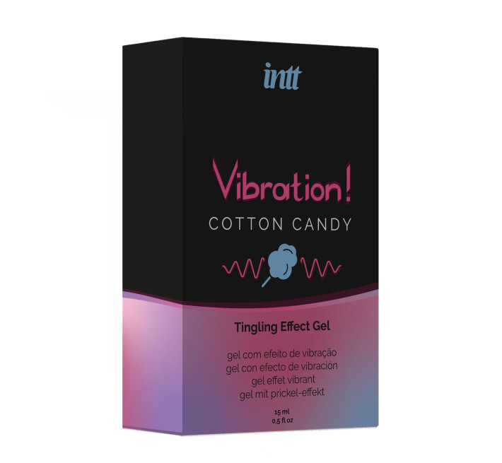 Жидкий вибратор Intt Vibration Cotton Candy (15 мл), густой гель, вкусный, действует до 30 минут