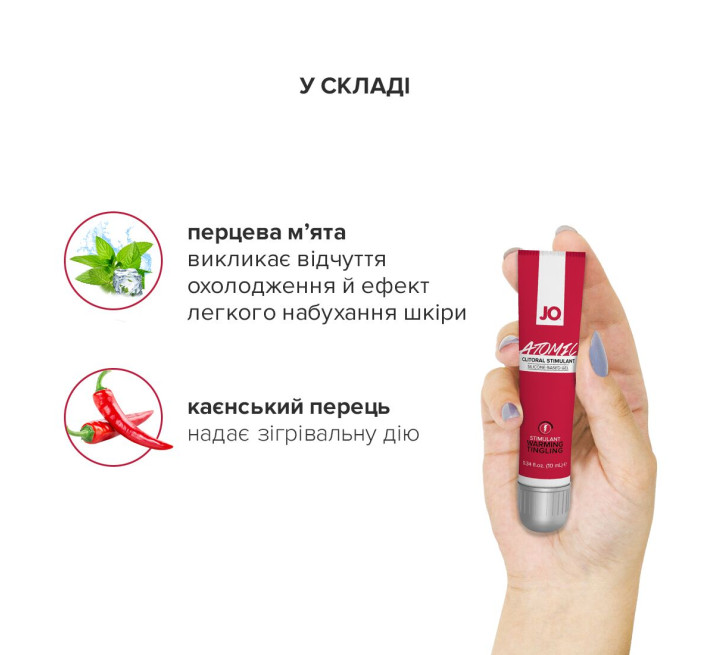 Збудливий гель для клітора System JO ATOMIC WARMING 10 мл