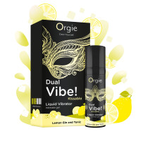 Рідкий вібратор Orgie Dual Vibe! Lemon Gin And Tonic Kissable Liquid Vibrator, 15 мл Рідкий вібратор Orgie Dual Vibe! Lemon Gin And Tonic Kissable Liquid Vibrator, 15 мл
