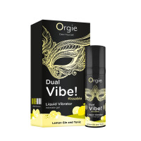 Рідкий вібратор Orgie Dual Vibe! Lemon Gin And Tonic Kissable Liquid Vibrator, 15 мл Рідкий вібратор Orgie Dual Vibe! Lemon Gin And Tonic Kissable Liquid Vibrator, 15 мл