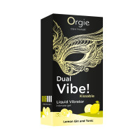 Рідкий вібратор Orgie Dual Vibe! Lemon Gin And Tonic Kissable Liquid Vibrator, 15 мл Рідкий вібратор Orgie Dual Vibe! Lemon Gin And Tonic Kissable Liquid Vibrator, 15 мл