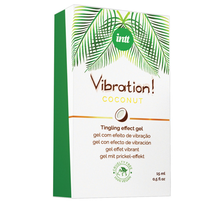 Жидкий вибратор Intt Vibration Coconut Vegan (15 мл), очень вкусный, действует до 30 минут