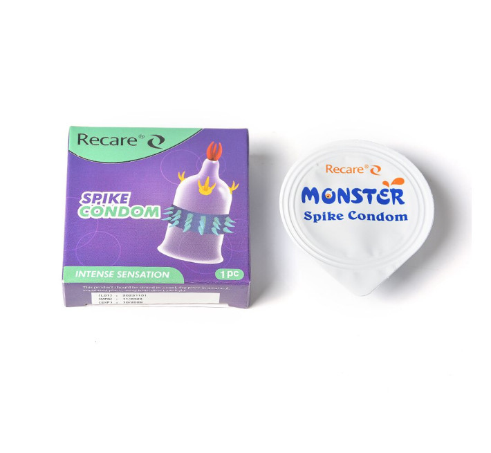 Recare Spike Condom Purple (з вусиками та рядами шипів)