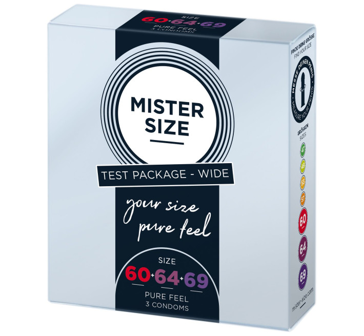 Набір Mister Size - pure feel - 60–64–69 (3 condoms), 3 розміри, товщина 0,05 мм