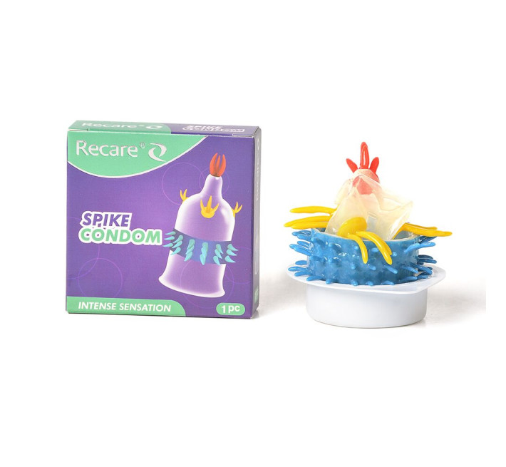 Recare Spike Condom Purple (з вусиками та рядами шипів)