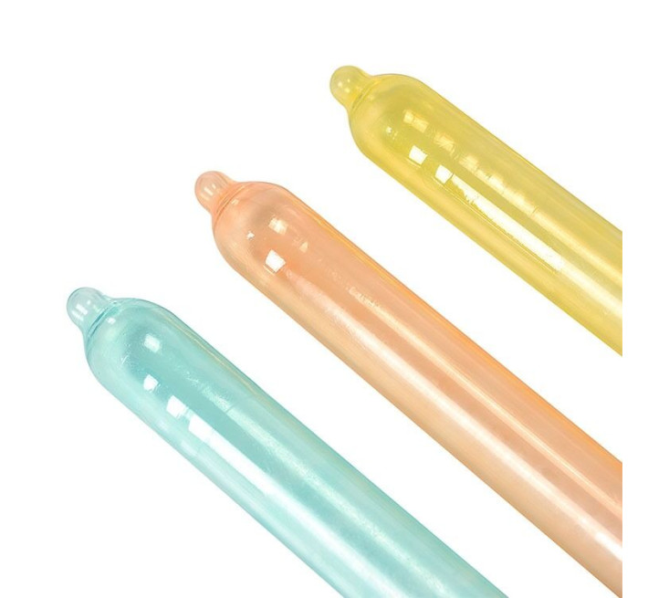 Recare Color Fruit Flavour Condoms 12 шт, аромати: м'ята, банан, полуниця