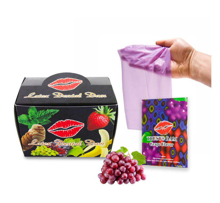Набір латексних серветок Latex Dental Dams Grape 100 шт
