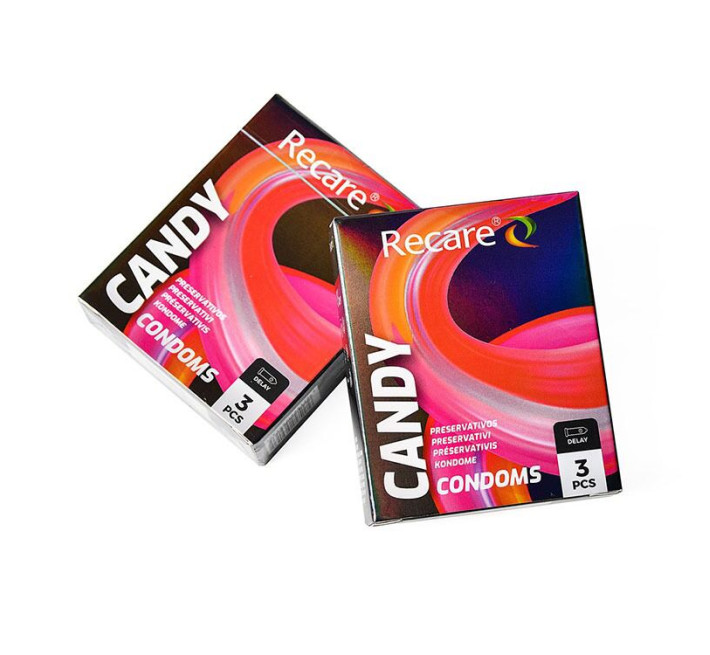 Holographic Recare Delay Candy Condoms 3 шт, пролонгувальний ефект, цукерковий аромат