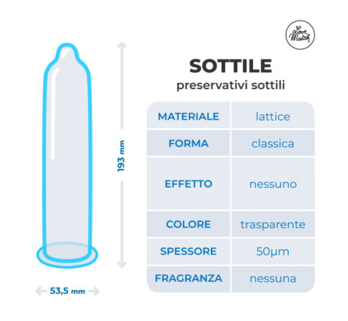 Love Match Sottile (Thin), 54 мм, 6 шт