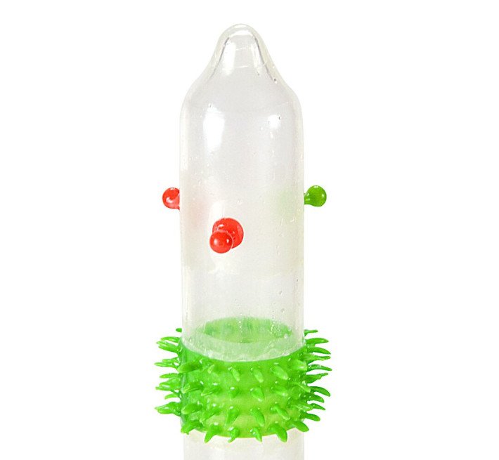 Recare Spike Condom Pink (з кульками та рядами шипів)