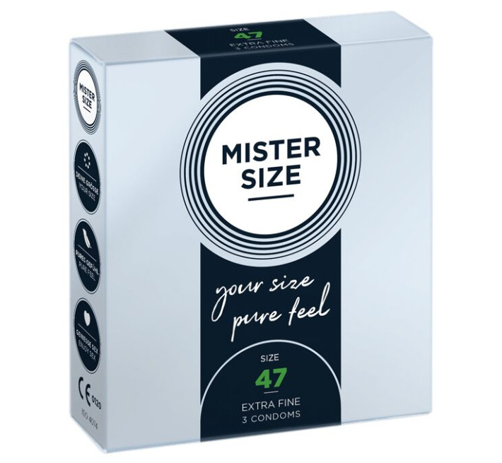 Mister Size - pure feel - 47 (3 condoms), товщина 0,05 мм