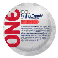 ONE Tattoo Touch Red, 1 шт, червоний, з рельєфом у вигляді татуювання ONE Tattoo Touch Red, 1 шт, червоний, з рельєфом у вигляді татуювання