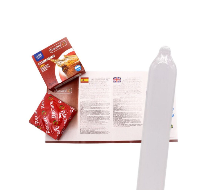 Recare Cola Dotted&Ribbed Condoms 3 шт, з пухирцями та ребрами, аромат: Кола
