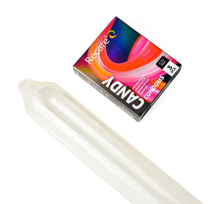 Holographic Recare Delay Candy Condoms 3 шт, пролонгувальний ефект, цукерковий аромат