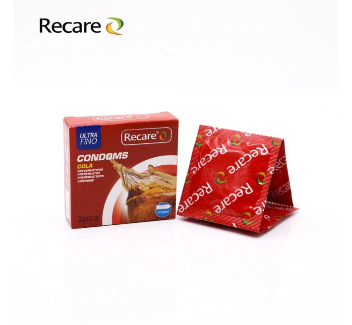 Recare Cola Dotted&Ribbed Condoms 3 шт, з пухирцями та ребрами, аромат: Кола