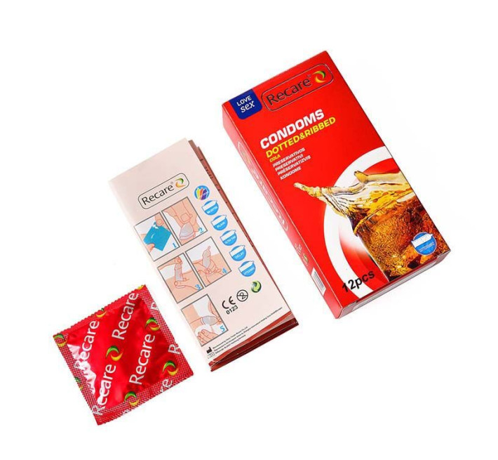 Recare Cola Dotted&Ribbed Condoms 12 шт, з пухирцями та ребрами, аромат: Кола