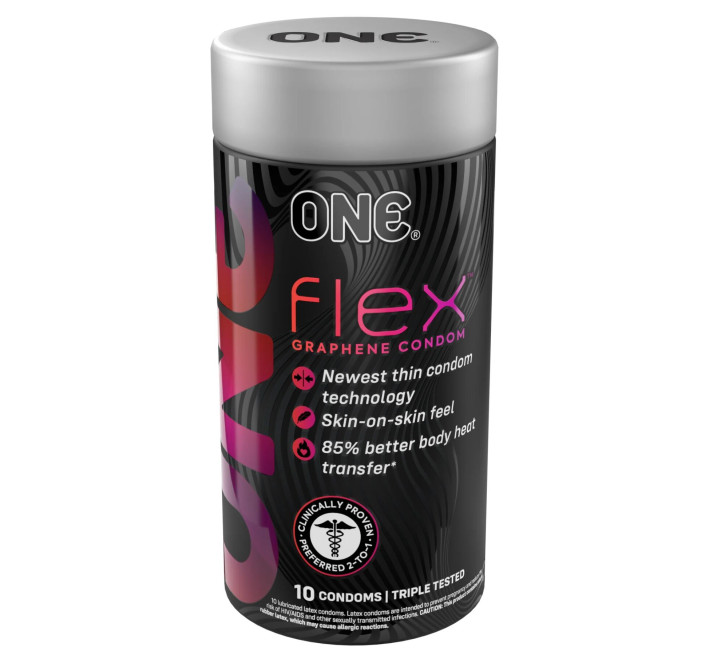 ONE Flex Graphene, 10 шт, супертонкие, очень прочные, подарочная упаковка-тубус