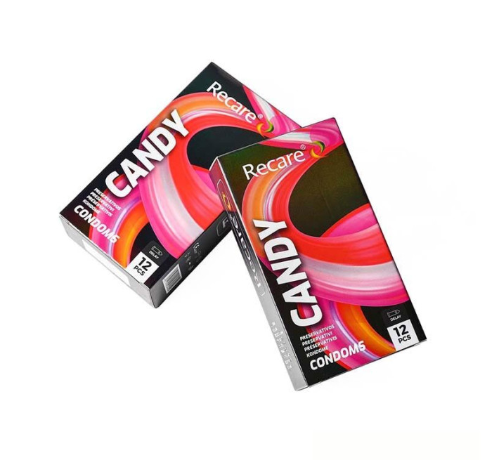 Holographic Recare Delay Candy Condoms 12 шт, пролонгувальний ефект, цукерковий аромат