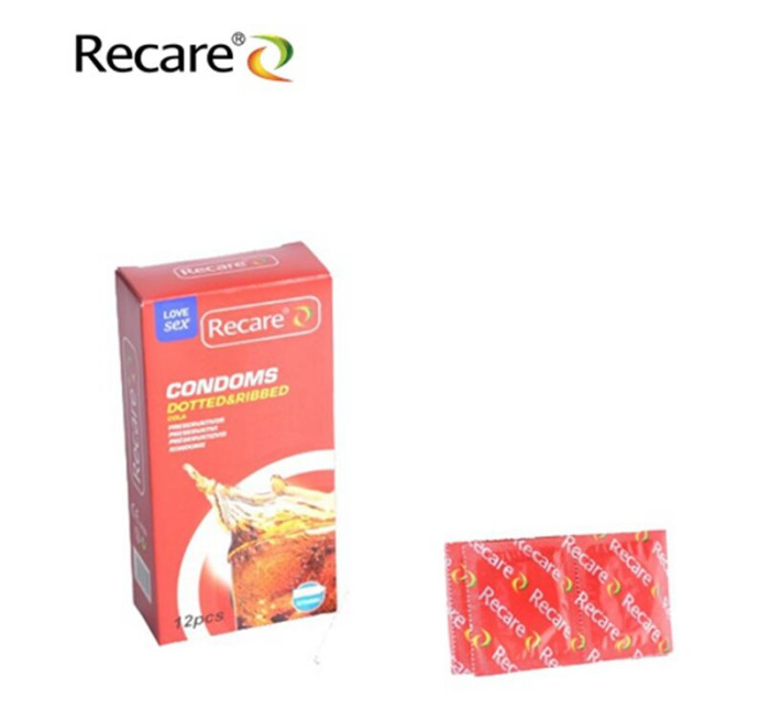 Recare Cola Dotted&Ribbed Condoms 12 шт, з пухирцями та ребрами, аромат: Кола