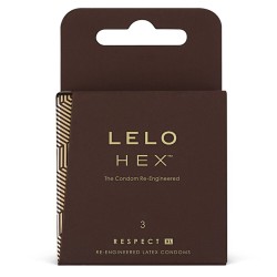 LELO HEX Condoms Respect XL 3 Pack, тонкі та суперміцні, збільшений розмір