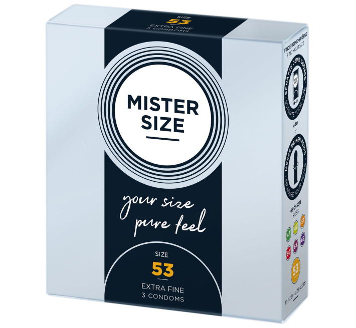 Mister Size - pure feel - 53 (3 condoms), товщина 0,05 мм