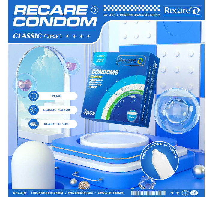 Recare Classic Condoms 3 шт, класичні