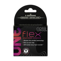 ONE Flex Graphene Condom 3 шт, картонна коробка ONE Flex Graphene Condom 3 шт, картонна коробка