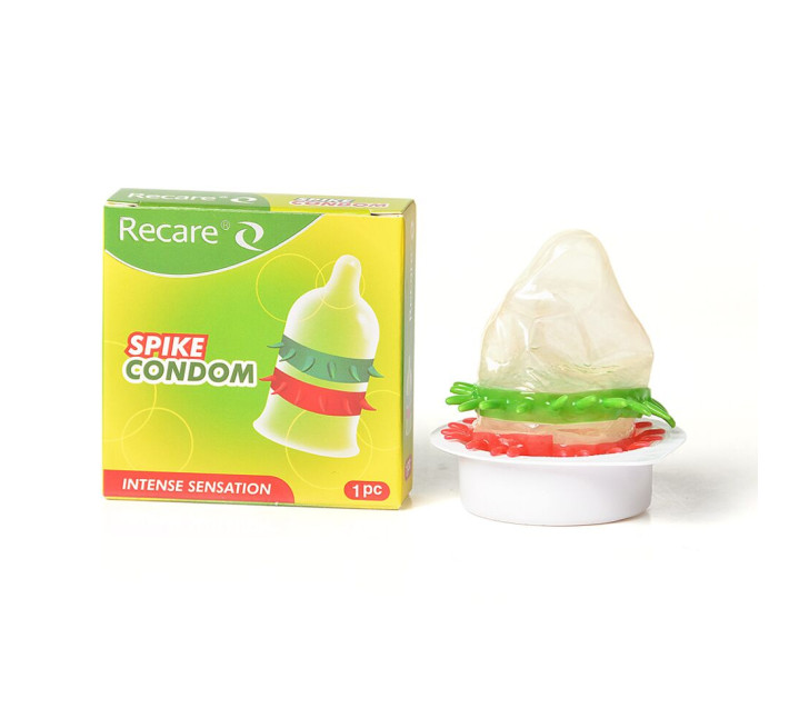 Recare Spike Condom Green (з рядами шипів)