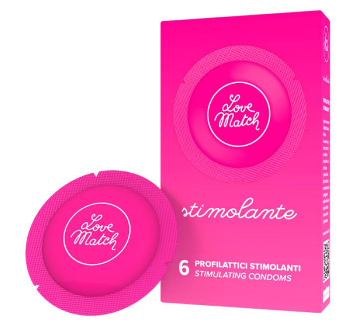 Love Match Stimolante (Ribs & Dots), 54 мм, 6 шт