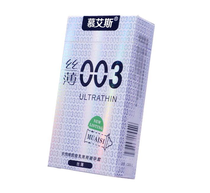 Muaisi Silver з ребристою текстурою 0,03 мм, 12 шт