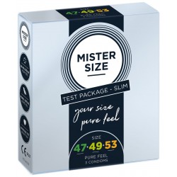Набір Mister Size - pure feel - 47–49–53 (3 condoms), 3 розміри, товщина 0,05 мм
