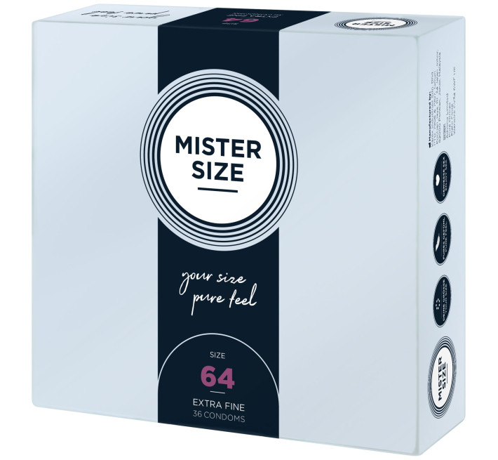 Mister Size - pure feel - 64 (36 condoms), товщина 0,05 мм
