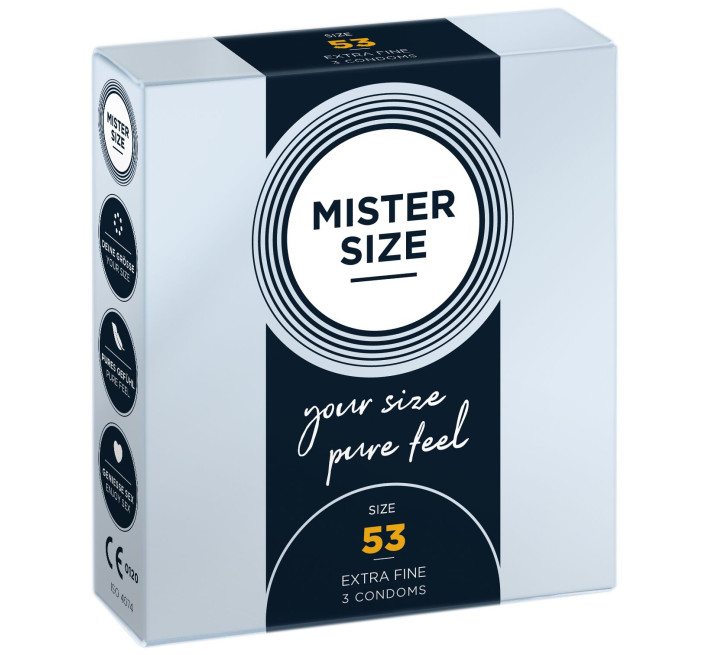 Mister Size - pure feel - 53 (3 condoms), товщина 0,05 мм