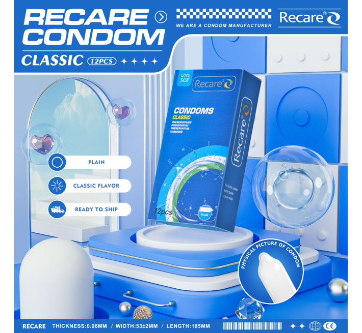 Recare Classic Condoms 12 шт, класичні