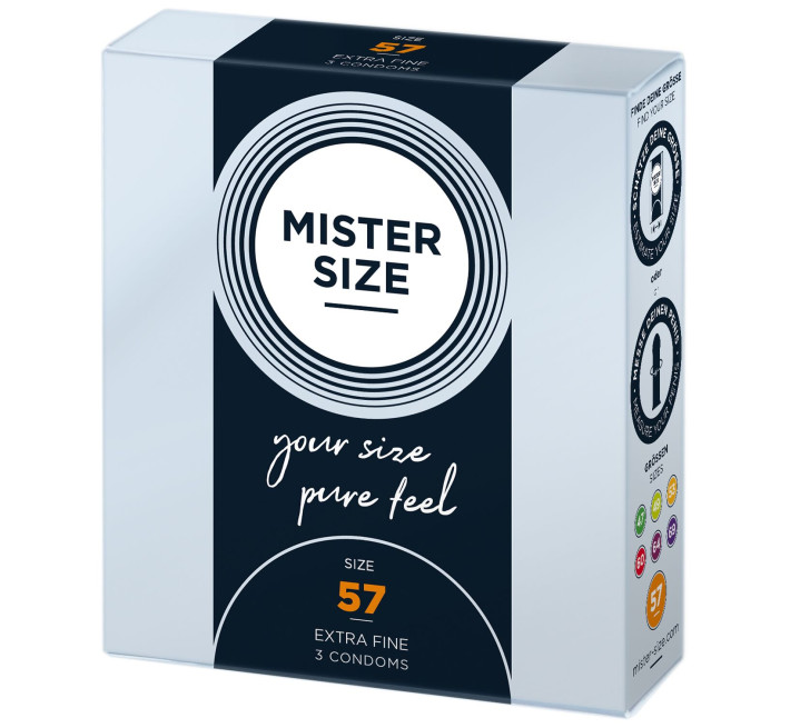 Mister Size - pure feel - 57 (3 condoms), товщина 0,05 мм
