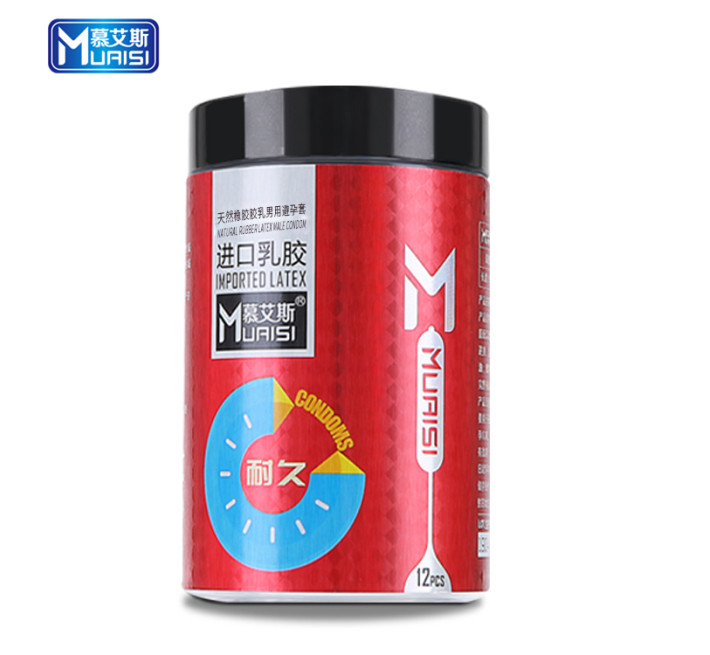 Muaisi Red з підвищеною кількістю змазки та реберцями 0.02 мм, 12 шт