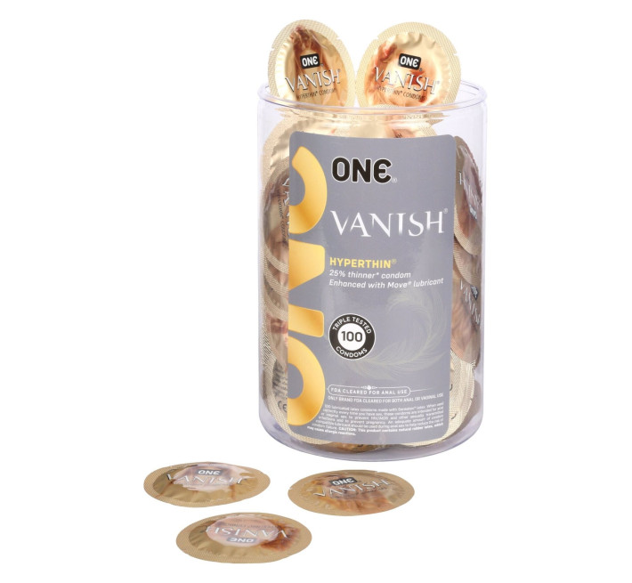 ONE Vanish Hyperthin, 100 шт, ультратонкі, зі змазкою, паковання-тубус