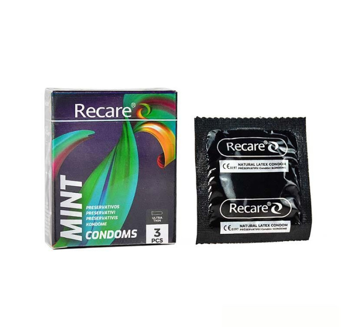 Holographic Recare Ultra Thin Mint Condoms 3шт, ультратонкі, аромат: м'ята