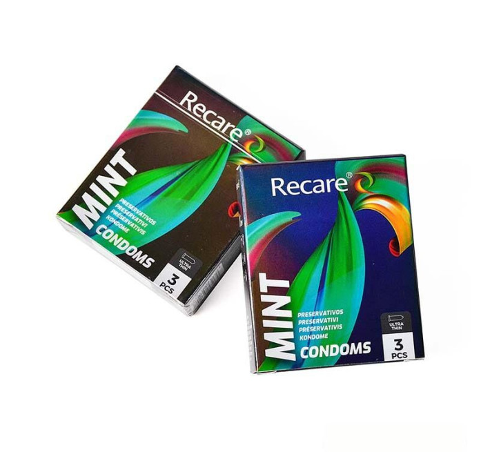 Holographic Recare Ultra Thin Mint Condoms 3шт, ультратонкі, аромат: м'ята