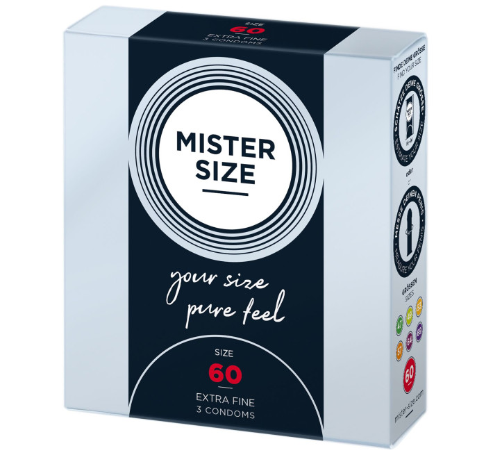 Mister Size - pure feel - 60 (3 condoms), товщина 0,05 мм