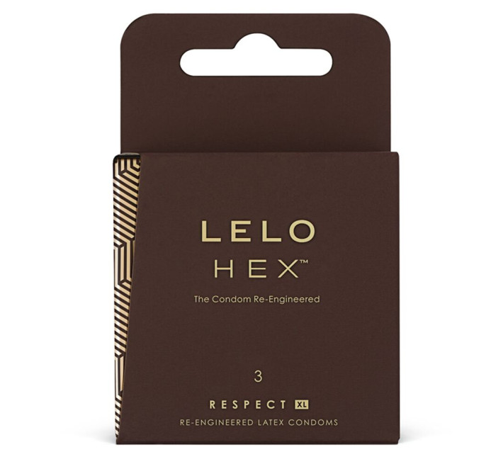 LELO HEX Condoms Respect XL 3 Pack, тонкі та суперміцні, збільшений розмір