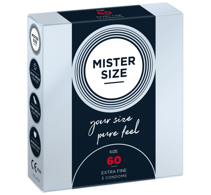 Mister Size - pure feel - 60 (3 condoms), товщина 0,05 мм